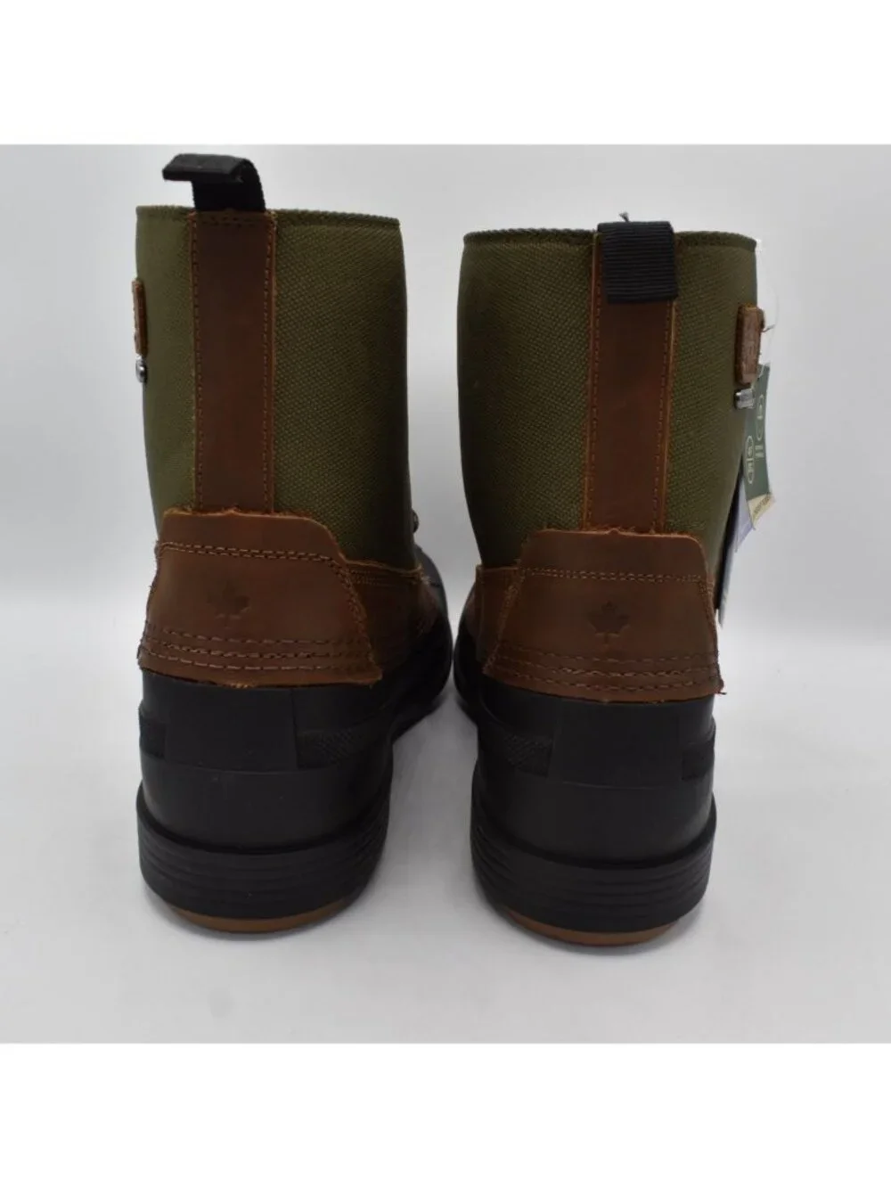 Kamik Mens Size 11 Lawrence Dark Olive Leather Insulated Waterproof Winter Boots